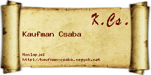 Kaufman Csaba névjegykártya
